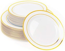 60 White Plastic Plates with