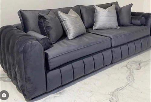 Oyster lined fabric sofa - lined, 1-3