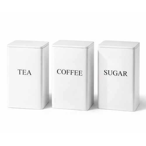 Tea coffee sugar canisters - tea,