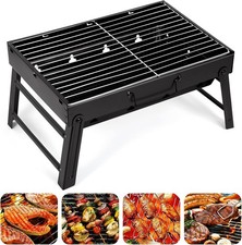 AGM Portable Charcoal BBQ Grill Foldable Stainless Steel Barbecue