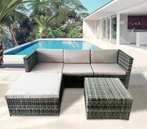 Seater stylish grey rattan - 3-seater,