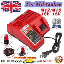 Rapid Charger For Milwaukee M12 M18 12V 18V M12-18C 48-11-1860 Li-ion Battery PT