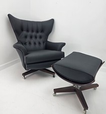 Gplan 6250 'blofeld' Wingback Accent Chair And Footstool Rosewood danish design