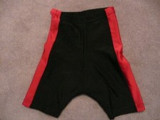 KIDS BLACK/RED SIDE STRIP BIKE CYCLING SHORTS YOUTH