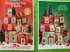 20 Gift Tags Reindeer Tree Elf Candle Poinsettia Christmas Cross Stitch Chart
