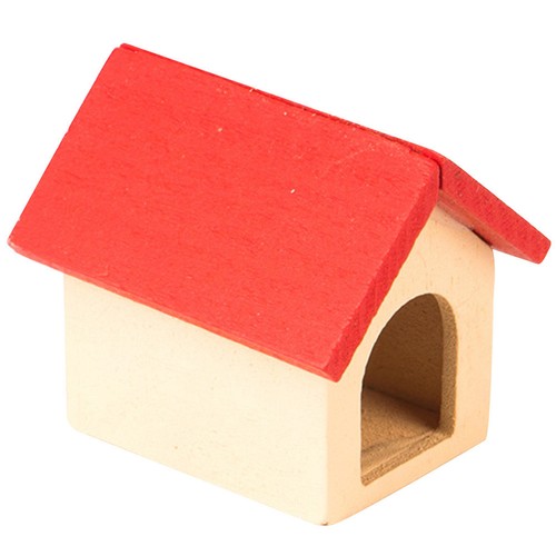 Red mini wooden kennel - red,