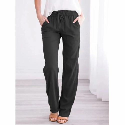 Women cotton linen trousers - women,