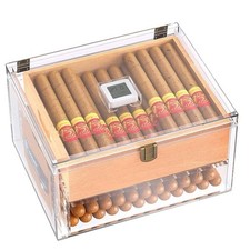 WIAEE Cigar Humidors, Humidor Cigar Desktop Box for Up to 80 Cigars, Acrylic