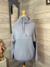 Soft blue high-neck knitted
