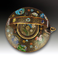 Japanese Cloisonne Sake Pot Attrib. TAKAHARA KOMAJIRO- Meiji-OUTSTANDING QUALITY