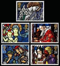 GB 1992 Christmas: Stained Glass set SG 1634-1638 MNH mint *COMBINED POSTAGE*