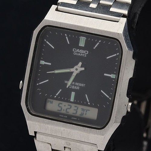Casio aqw quartz - black, dial