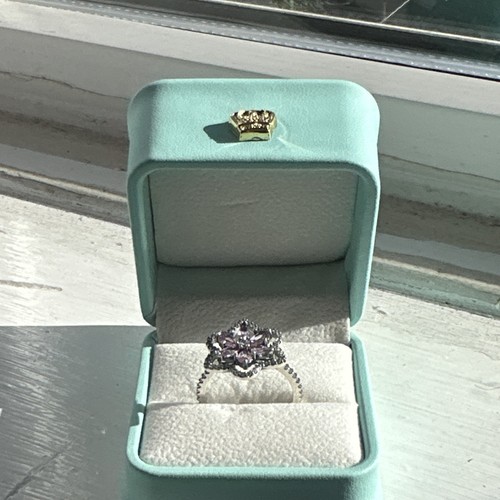 Double flower cocktail ring - double,
