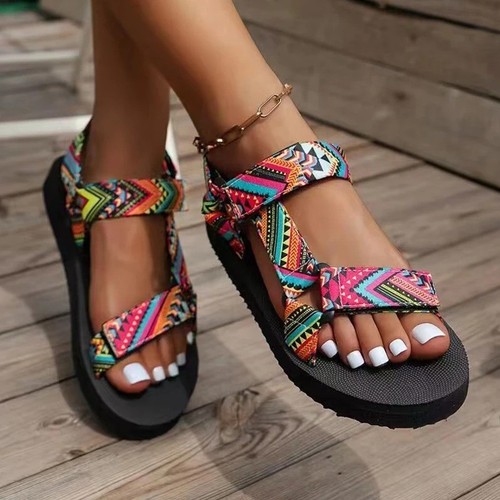 Women flat hemp rope sandals - women's,