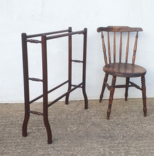 Antique Inlaid Mahogany Towel