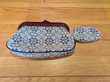 Vintage Retro 1960s Welsh Tapestry Green Wool Clutch Handbag & Coin purse