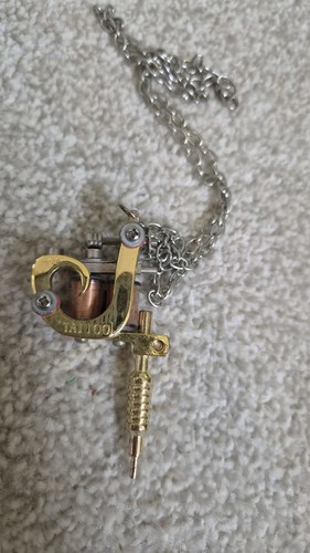 Large tattoo gun pendant - tattoo,