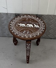 Beautiful Indian Handmade Elephant Inlaid Table 12”