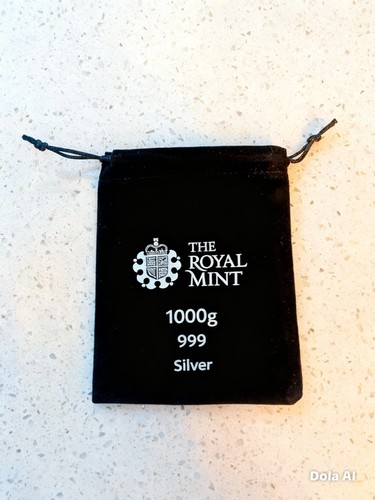 1kg silver bar pouch black - silver,