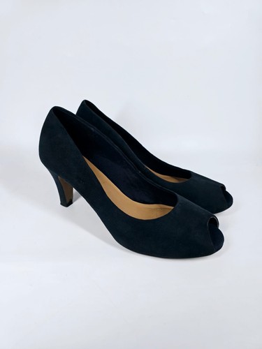 Clarks womens navy - navy, suede