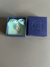 Genuine Dower & Hall solid silver Music Treble Clef Charm In Box