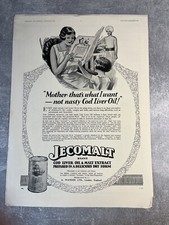 Jecomalt Cod Liver Oil & Malt Extract - Vintage Advertising Original Advert 1930