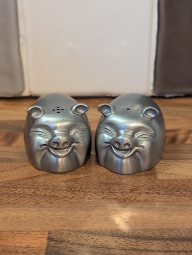 Oriental pewter pig salt - pig,
