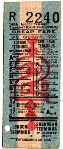 Trolleybus ticket london - ticket:,