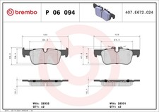 Brembo Rear Brake Pad Set fits