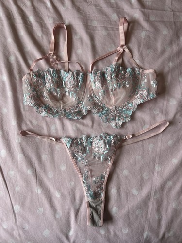 Baby pink blue floral - &, lace