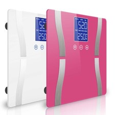 NNEAGS 2X Digital Body Fat Scale Bathroom Scales Weight Gym Glass Water LCD Pink