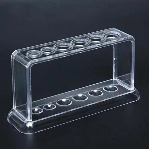 Plastic clear test tube - clear, rack