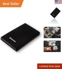 1TB Portable USB 3.0 External Hard Drive - Stylish Black Design & Fast Transfer