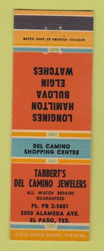Matchbook cover tabbert - cover, tabbert's