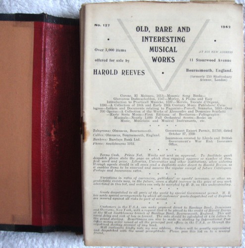 Harold reeves music catalogues - harold,