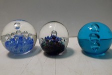 3 VINTAGE GLASS PAPERWEIGHTS