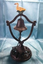 Vintage cast iron bell with - cast,