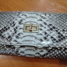 Python leather clutch - python,