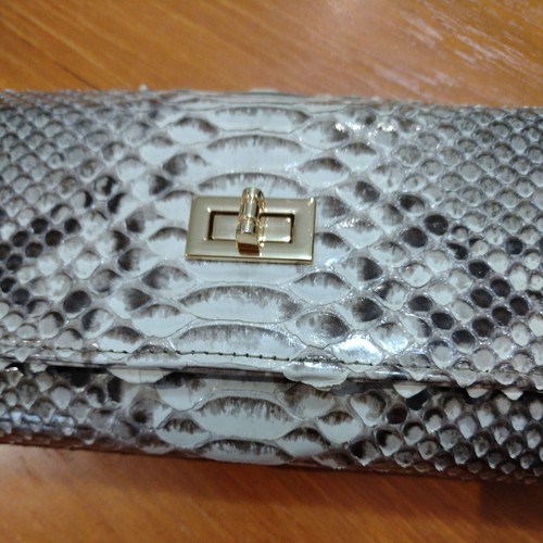 Python leather clutch wallet - leather,