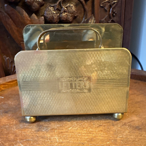 Vintage art deco brass letter - vintage,