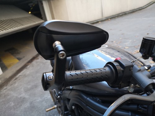 Black handlebar end - handlebar, mirrors