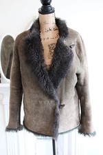 Jane Norris 14 Large Wool Sheepskin Shearling Winter Coat Jacket Thick Warm VGC