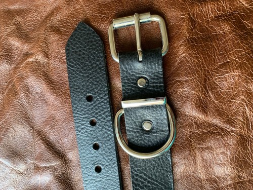 Dog collar black real - dog, leather