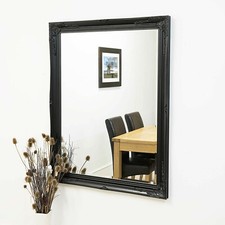 Large Antique Black Mirror
