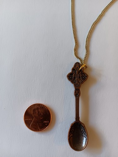 Spoon charm necklace bronze - spoon,