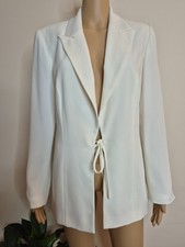 Roman Originals White Formal Smart Casual Long Sleeve Ladies Blazer Jacket UK 14