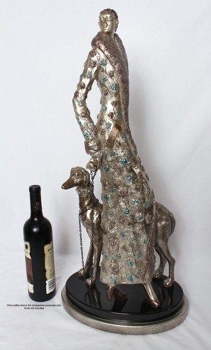 Art deco lady with greyhound - deco,