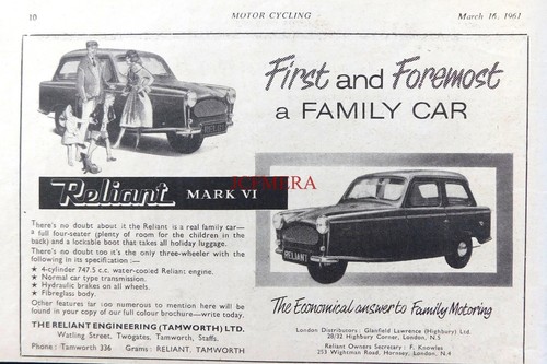 Reliant mark 1961 - reliant, 'mark