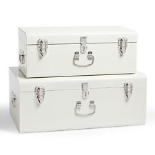Cream Metal Storage Trunks