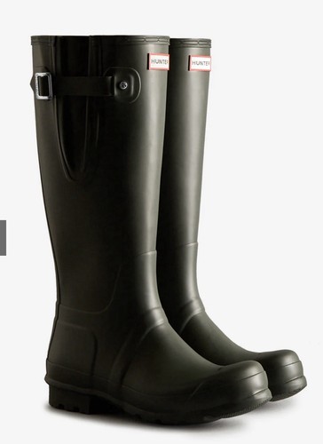 Hunter men dark olive - olive, side